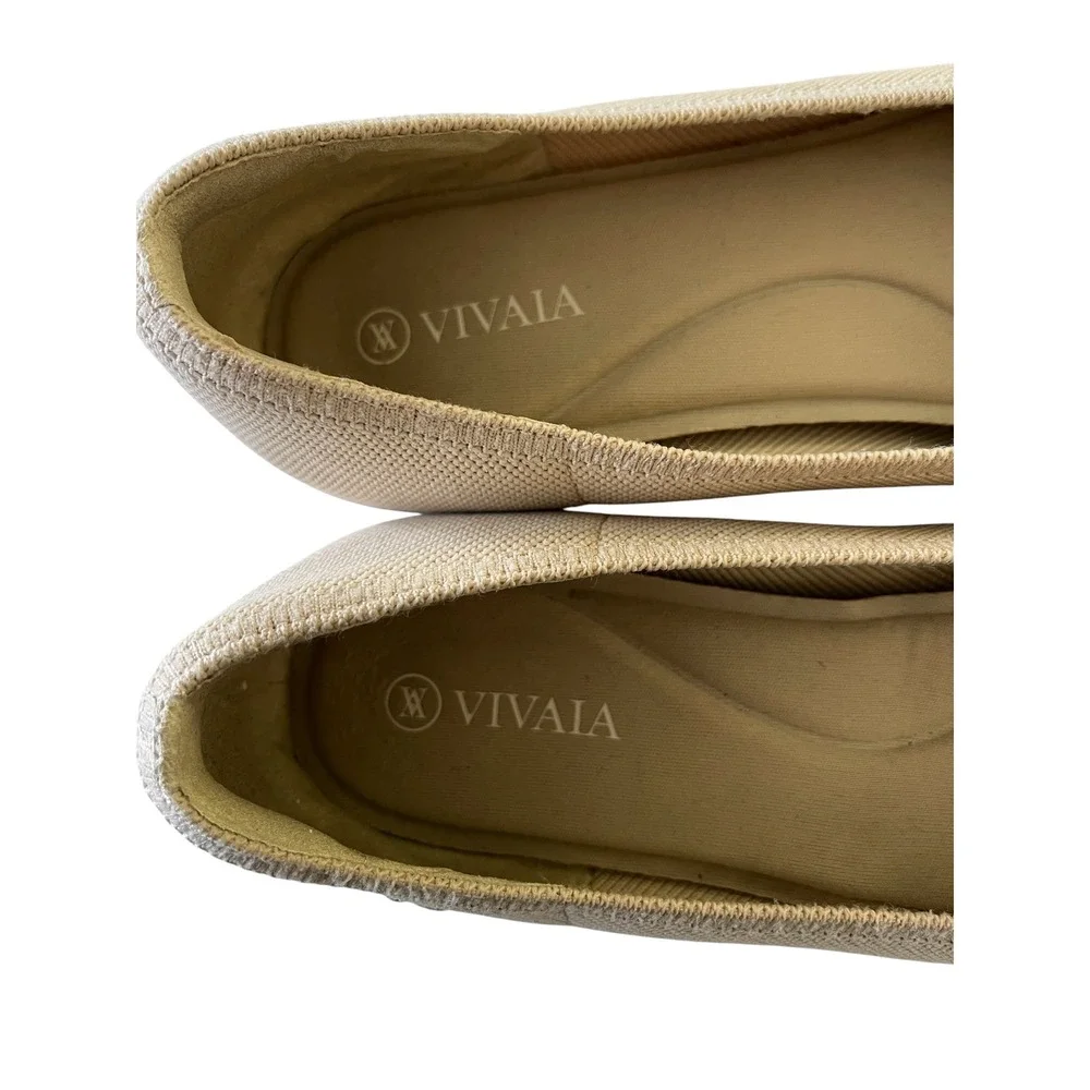 VIVAIA Minnie Pro Square‎ Toe Pointed Low Block Heels in Almond